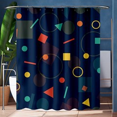 Blue Background Backdrop Geometric Shower Curtain 60  X 72  (medium)  by Nexatart