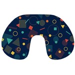 Blue Background Backdrop Geometric Travel Neck Pillows Front