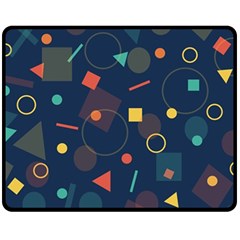 Blue Background Backdrop Geometric Double Sided Fleece Blanket (medium)  by Nexatart