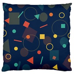 Blue Background Backdrop Geometric Large Flano Cushion Case (one Side) by Nexatart