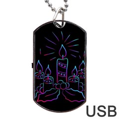 Advent Wreath Candles Advent Dog Tag Usb Flash (one Side) by Nexatart