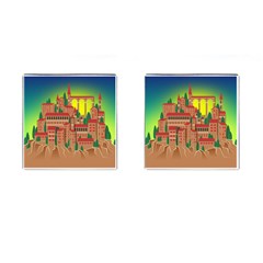 Mountain Village Mountain Village Cufflinks (square) by Nexatart