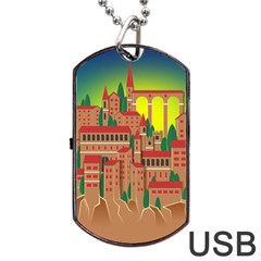 Mountain Village Mountain Village Dog Tag Usb Flash (two Sides) by Nexatart