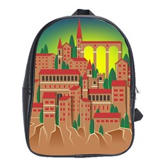 Mountain Village Mountain Village School Bag (xl) by Nexatart