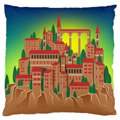 Mountain Village Mountain Village Large Flano Cushion Case (two Sides) by Nexatart