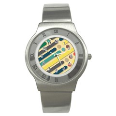 Background Vintage Desktop Color Stainless Steel Watch by Nexatart