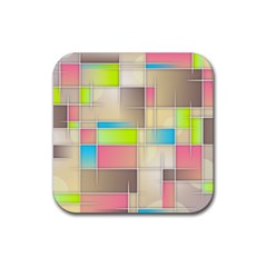 Background Abstract Grid Rubber Coaster (Square) 