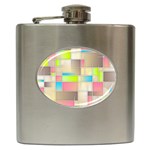 Background Abstract Grid Hip Flask (6 oz) Front