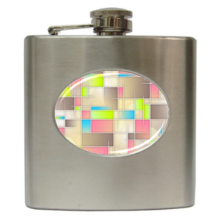 Background Abstract Grid Hip Flask (6 oz)