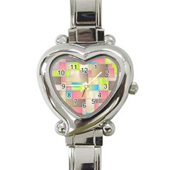 Background Abstract Grid Heart Italian Charm Watch