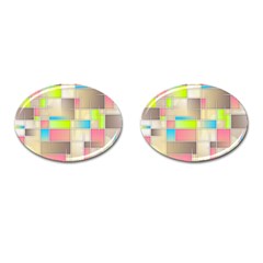 Background Abstract Grid Cufflinks (oval) by Nexatart