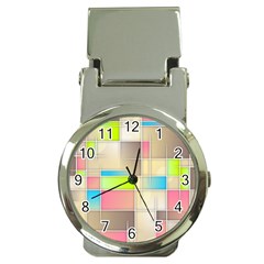 Background Abstract Grid Money Clip Watches