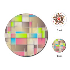 Background Abstract Grid Playing Cards (Round) 