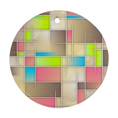 Background Abstract Grid Round Ornament (Two Sides)