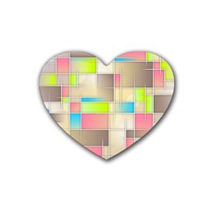 Background Abstract Grid Rubber Coaster (Heart) 