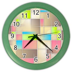 Background Abstract Grid Color Wall Clocks