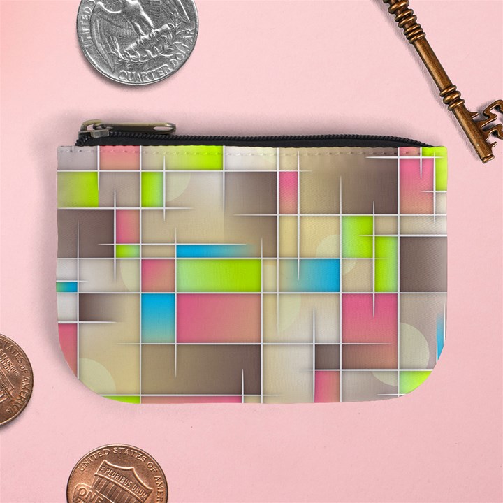 Background Abstract Grid Mini Coin Purses