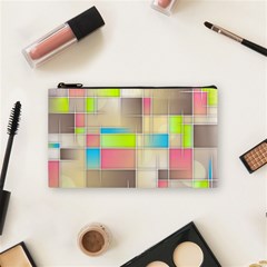 Background Abstract Grid Cosmetic Bag (Small) 