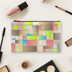 Background Abstract Grid Cosmetic Bag (Medium)  Front