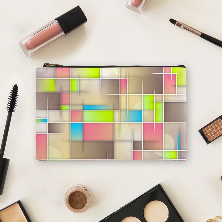 Background Abstract Grid Cosmetic Bag (Medium) 