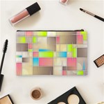 Background Abstract Grid Cosmetic Bag (Medium)  Back