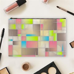 Background Abstract Grid Cosmetic Bag (Large) 