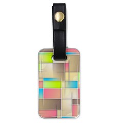 Background Abstract Grid Luggage Tags (One Side) 