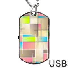 Background Abstract Grid Dog Tag USB Flash (One Side)