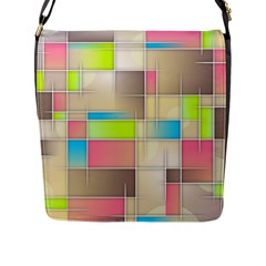 Background Abstract Grid Flap Messenger Bag (L) 