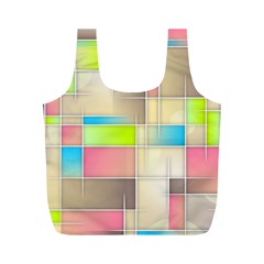 Background Abstract Grid Full Print Recycle Bags (M) 