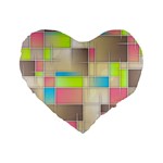 Background Abstract Grid Standard 16  Premium Flano Heart Shape Cushions Front