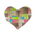 Background Abstract Grid Standard 16  Premium Flano Heart Shape Cushions Back