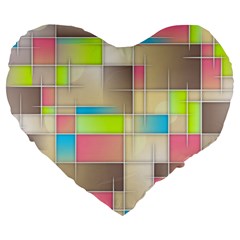 Background Abstract Grid Large 19  Premium Flano Heart Shape Cushions