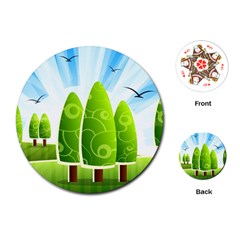 Landscape Nature Background Playing Cards (round)  by Nexatart