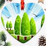 Landscape Nature Background Heart Ornament (Two Sides) Front