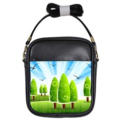 Landscape Nature Background Girls Sling Bags by Nexatart