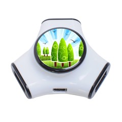 Landscape Nature Background 3-port Usb Hub by Nexatart