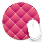 Pink Background Geometric Design Round Mousepads Front