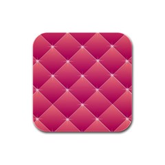 Pink Background Geometric Design Rubber Square Coaster (4 Pack)  by Nexatart