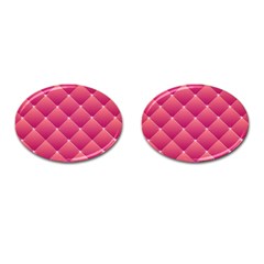 Pink Background Geometric Design Cufflinks (oval) by Nexatart