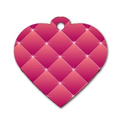 Pink Background Geometric Design Dog Tag Heart (one Side)