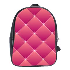 Pink Background Geometric Design School Bag (large) by Nexatart