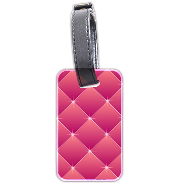 Pink Background Geometric Design Luggage Tags (Two Sides)