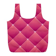 Pink Background Geometric Design Full Print Recycle Bags (l) 