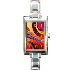 Abstract Colorful Background Wavy Rectangle Italian Charm Watch