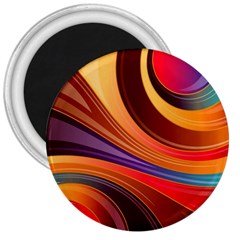 Abstract Colorful Background Wavy 3  Magnets