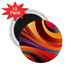 Abstract Colorful Background Wavy 2.25  Magnets (10 pack) 