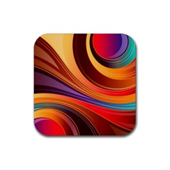 Abstract Colorful Background Wavy Rubber Coaster (Square) 