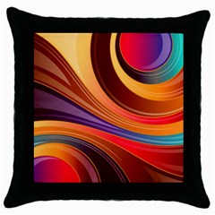 Abstract Colorful Background Wavy Throw Pillow Case (Black)