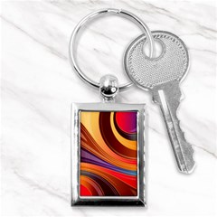 Abstract Colorful Background Wavy Key Chains (Rectangle) 